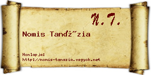 Nomis Tanázia névjegykártya